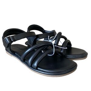 NWT Cat & Jack Black Velcro Closure Sandals Toddler Girls Size 12